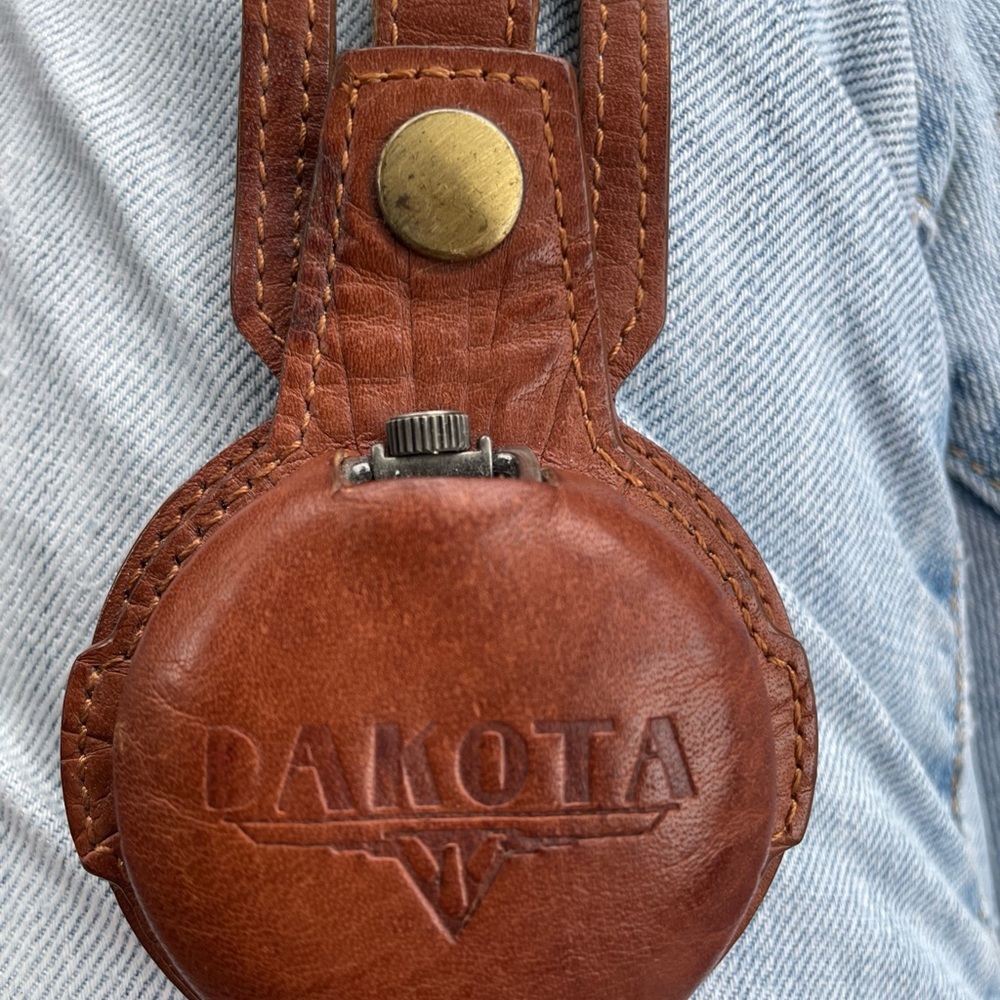 Dakota Bus or Trolley Driver Brown Leather Pocket Watch Holder And Pocket Watch